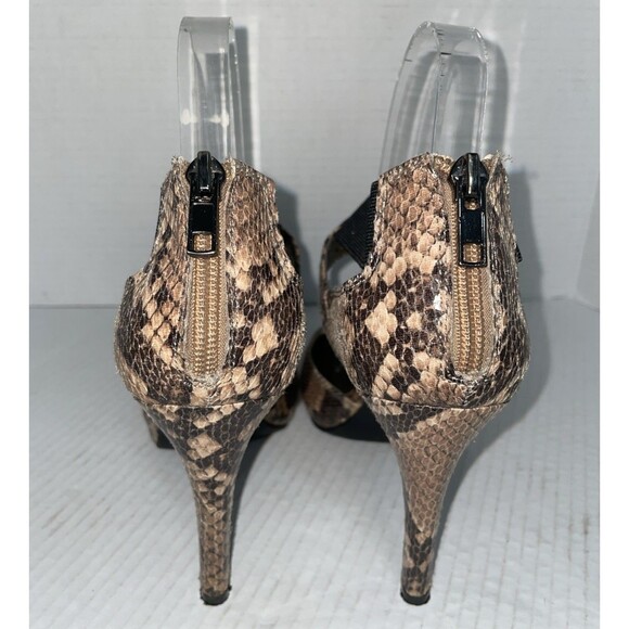 Nine West Heels Women’s Size 11 Faux Snakeskin Dress Pointed Toe Ankle Strap - Picture 9 of 12